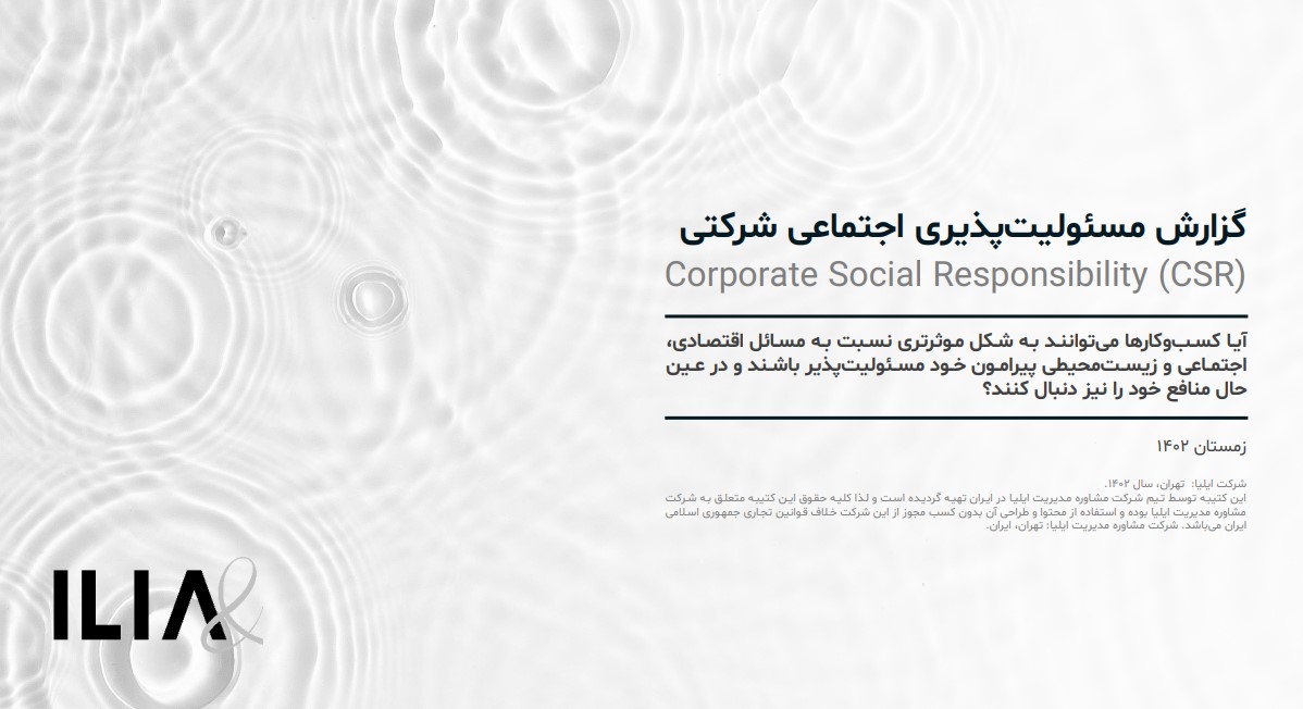 گزارش سالانه مسئولیت پذیری اجتماعی شرکتی ایلیا 1402 - سایت شخصی داوود دهقان